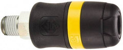 Parker - 3/8 Male NPTF Industrial Pneumatic Hose Coupler - Polyamide, 1/4" Body Diam - Benchmark Tooling