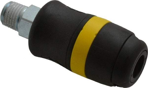 Parker - 1/4 Male NPTF Industrial Pneumatic Hose Coupler - Polyamide, 1/4" Body Diam - Benchmark Tooling