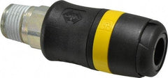 Parker - 1/2 Male NPTF Industrial Pneumatic Hose Coupler - Polyamide, 3/8" Body Diam - Benchmark Tooling