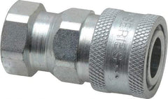 Parker - 1/4 NPTF Steel Hydraulic Hose Female Pipe Thread Coupler - 5,000 psi - Benchmark Tooling