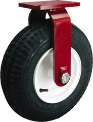 Hamilton - 16" Diam, Rubber Rigid Caster - 1,220 Lb Capacity, Top Plate Mount, 5-1/2" x 7-1/2" Plate, Tapered Roller Bearing - Benchmark Tooling