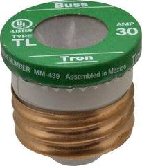 Cooper Bussmann - 125 VAC, 30 Amp, Time Delay Plug Fuse - 2.38" OAL, 10 (RMS Symmetrical) kA Rating, 2-1/4" Diam - Benchmark Tooling