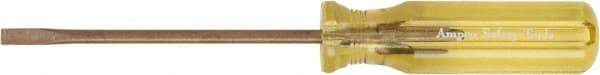 Ampco - 170mm OAL Nonsparking Slotted Screwdriver - 80mm Blade Length, Straight Shank, Acetate Handle - Benchmark Tooling