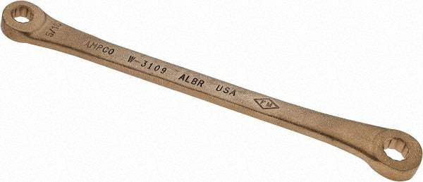 Ampco - 5/16" x 3/8" 12 Point Offset Box Wrench - Double End, 7-3/4" OAL, Aluminum Bronze - Benchmark Tooling