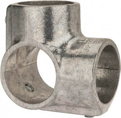 Hollaender - 1-1/4" Pipe, Side Outlet Tee-E, Aluminum Alloy Tee Pipe Rail Fitting - Bright Finish - Benchmark Tooling