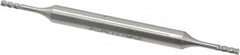 Made in USA - 1/16", 7/32" LOC, 3/16" Shank Diam, 2-1/2" OAL, 4 Flute, High Speed Steel Square End Mill - Double End, Uncoated - Benchmark Tooling
