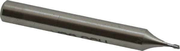 Made in USA - 0.04", 0.06" LOC, 3/16" Shank Diam, 1-1/2" OAL, 2 Flute, High Speed Steel Square End Mill - Single End, Uncoated, Centercutting - Benchmark Tooling