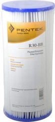 Pentair - 4-1/2" OD, 30µ, Non-Woven Polyester Pleated Cartridge Filter - 9-3/4" Long, Reduces Sediments - Benchmark Tooling