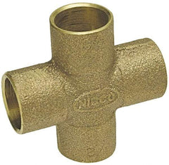 NIBCO - 1-1/4" Cast Copper Pipe Cross - C x C x C x C, Pressure Fitting - Benchmark Tooling