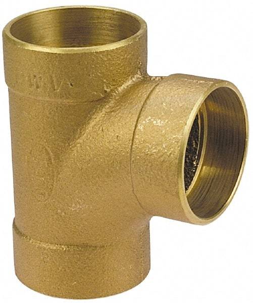 NIBCO - 4 x 4 x 3", Cast Copper Drain, Waste & Vent Pipe Tee - C x C x C - Benchmark Tooling