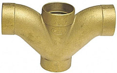 NIBCO - 2 x 2 x 1-1/2 x 1-1/2", Cast Copper Drain, Waste & Vent Pipe Double Long Turn T Y - C x C x C x C - Benchmark Tooling