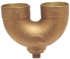 NIBCO - 2", Cast Copper Drain, Waste & Vent Pipe Return Bend with CO - C x C x CO with Plugs - Benchmark Tooling