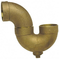 NIBCO - 3", Cast Copper Drain, Waste & Vent Pipe P Trap with CO - C x C with Plugs - Benchmark Tooling