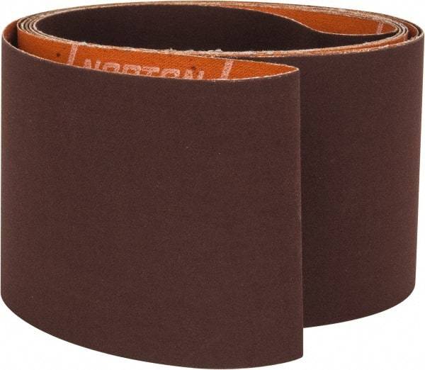 Norton - 3" Wide x 132" OAL, 36 Grit, Zirconia Alumina Abrasive Belt - Zirconia Alumina, Very Coarse, Coated, Y Weighted Cloth Backing, Series R801 - Benchmark Tooling