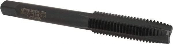 Kennametal - M12x1.75 Metric Coarse 3 Flute D6 Oxide Finish High Speed Steel Spiral Point Extension Tap - Plug Chamfer, 4" OAL, 6H Class of Fit - Benchmark Tooling