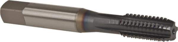 OSG - 3/8-16 UNC 2B 5 Flute TiCN Finish Powdered Metal Straight Flute Machine Tap - Modified Bottoming, Right Hand Thread, 2-15/16" OAL, 1-1/4" Thread Length, H5 Limit, Oversize - Exact Industrial Supply
