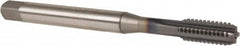 OSG - 1/4-20 UNC 2B 4 Flute TiCN Finish Powdered Metal Straight Flute Machine Tap - Bottoming, Right Hand Thread, 2-1/2" OAL, 1" Thread Length, H5 Limit, Oversize - Exact Industrial Supply