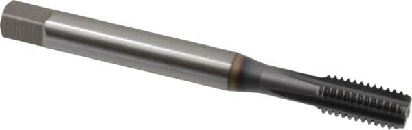 OSG - 3/8-16 UNC 3B 4 Flute TiCN Finish Powdered Metal Straight Flute Machine Tap - Bottoming, Right Hand Thread, 2-15/16" OAL, 1-1/4" Thread Length, H3 Limit, Oversize - Exact Industrial Supply