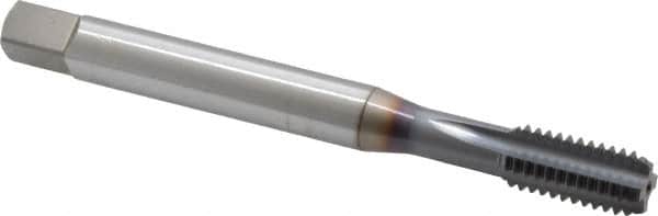 OSG - 3/8-16 UNC 2B 4 Flute TiCN Finish Powdered Metal Straight Flute Machine Tap - Bottoming, Right Hand Thread, 2-15/16" OAL, 1-1/4" Thread Length, H5 Limit, Oversize - Exact Industrial Supply