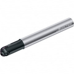Walter - 12mm Cut Diam, 1/2" Shank Diam, 5.11" OAL, Indexable Ball Nose End Mill - 1-1/4" Head Length, Straight Shank, F2139 Toolholder, P3201-D12, P3201-D12.7, P3204-D12, P3204-D12.7 Insert - Benchmark Tooling