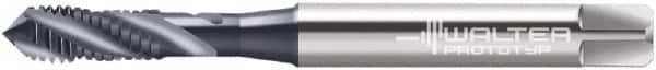 Walter-Prototyp - M8x1.25 Metric 3 Flute 6HX Modified Bottoming Spiral Flute Tap - Cobalt, TiCN Finish, 90mm OAL, Right Hand Flute, Right Hand Thread, Series M2051306 - Exact Industrial Supply