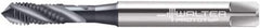 Walter-Titex - #6-32 UNC 3 Flute 3B Modified Bottoming Spiral Flute Tap - Cobalt, Hardlube Finish, 2" OAL, Right Hand Flute, Right Hand Thread, Series A2250302 - Benchmark Tooling