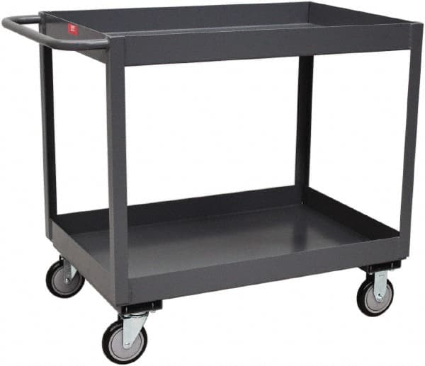 Jamco - 1,200 Lb Capacity, 30" Wide x 18" Long x 39" High Deep Shelf Cart - 2 Shelf, Steel - Benchmark Tooling