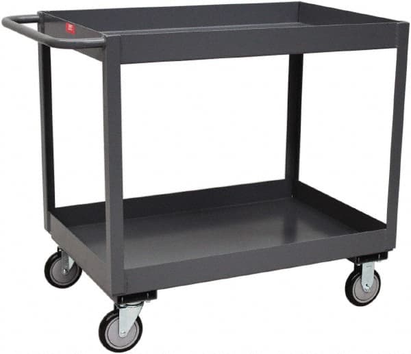 Jamco - 1,200 Lb Capacity, 36" Wide x 18" Long x 39" High Deep Shelf Cart - 2 Shelf, Steel - Benchmark Tooling