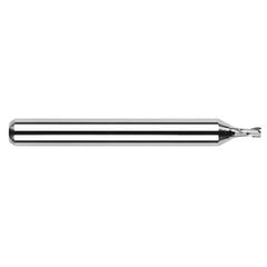 Miniature End Mills - Stub & Standard - 0.0130″ Cutter Diameter × 0.0390″ Length of Cut Carbide Square End Mill, 2 Flutes - Exact Industrial Supply