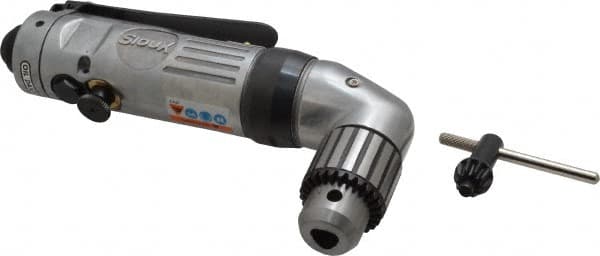 Sioux Tools - 3/8" Reversible Keyed Chuck - Right Angle Handle, 1,200 RPM, 10 CFM, 0.33 hp - Benchmark Tooling