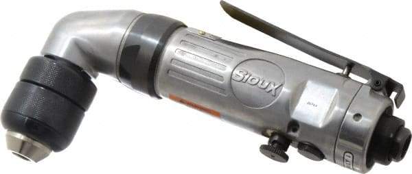 Sioux Tools - 3/8" Reversible Keyless Chuck - Right Angle Handle, 1,200 RPM, 10 CFM, 0.33 hp - Benchmark Tooling