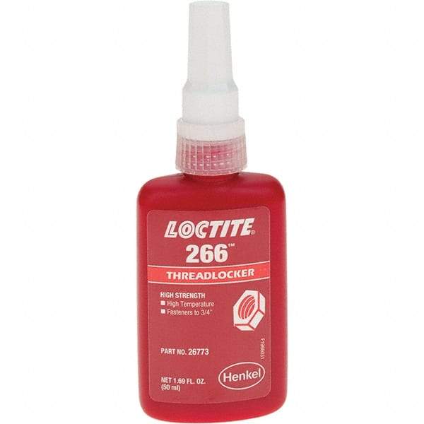 Loctite - 50 mL, Red, High Strength Threadlocker - Series 266 - Benchmark Tooling