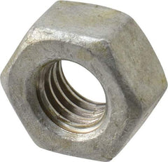 Value Collection - 3/8-16 UNC Steel Right Hand Heavy Hex Nut - 11/16" Across Flats, 23/64" High, Hot Dipped Galvanized Finish - Benchmark Tooling