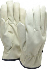 MCR Safety - Size XL (10) Synthetic Leather Cold Protection Work Gloves - For Work & Driver, Uncoated, Slip-On Cuff, Full Fingered, Beige/Red/Yellow/Blue, Paired - Benchmark Tooling