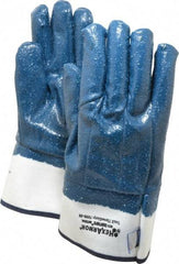 HexArmor - Size M (8), ANSI Cut Lvl A9, Puncture Lvl 5, Nitrile Coated Cut & Puncture Resistant Gloves - 9.5" Long, Fully Coated Coated, SuperFabric Lining, Safety Cuff, Blue, Paired - Benchmark Tooling