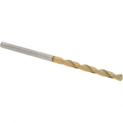 Guhring - 2.1mm 118° High Speed Steel Jobber Drill - TiN Finish, Right Hand Cut, Spiral Flute, Straight Shank, 49mm OAL, Standard Point - Benchmark Tooling