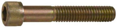 Made in USA - #10-24 UNC Hex Socket Drive, Socket Cap Screw - Grade 4037 Alloy Steel, Yellow Cadmium-Plated Finish, Partially Threaded, 1-1/4" Length Under Head - Benchmark Tooling