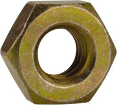 Made in USA - 1/4-20 UN Steel Right Hand Machine Screw Hex Nut - 7/16" Across Flats, 0.193" High, Cadmium-Plated Finish - Benchmark Tooling