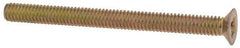 Made in USA - #4-48 UNF, 1-3/8" OAL Phillips Drive Machine Screw - Flat Head, Grade 3 Steel, Yellow Cadmium-Plated Finish, Without Washer - Benchmark Tooling