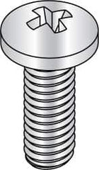 Made in USA - #6-32 UNC, 1" Length Under Head Phillips Drive Machine Screw - Pan Head, Grade 3 Steel, Yellow Cadmium-Plated Finish, Without Washer - Benchmark Tooling