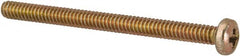 Made in USA - #4-40 UNC, 1-1/2" Length Under Head Phillips Drive Machine Screw - Pan Head, Grade 3 Steel, Yellow Cadmium-Plated Finish, Without Washer - Benchmark Tooling