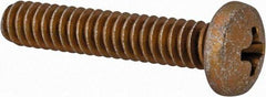 Made in USA - #10-24 UNC, 1" Length Under Head Phillips Drive Machine Screw - Pan Head, Grade 3 Steel, Yellow Cadmium-Plated Finish, Without Washer - Benchmark Tooling