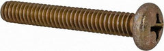 Made in USA - 1/4-20 UNC, 1-3/4" Length Under Head Phillips Drive Machine Screw - Pan Head, Grade 3 Steel, Yellow Cadmium-Plated Finish, Without Washer - Benchmark Tooling