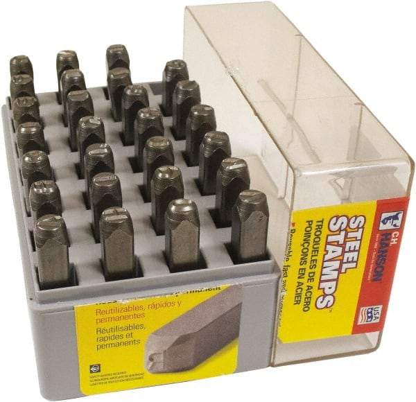 C.H. Hanson - 27 Piece, 1/16" Character Steel Stamp Set - Letters, Reverse - Benchmark Tooling