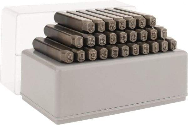 C.H. Hanson - 27 Piece, 3/16" Character Steel Stamp Set - Letters, Standard - Benchmark Tooling