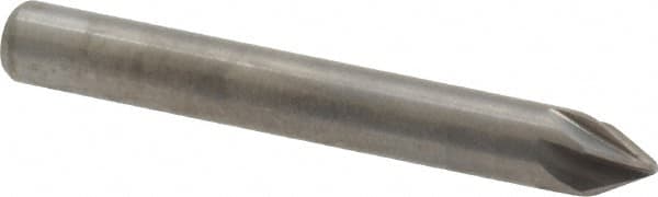 M.A. Ford - 3/16" Head Diam, 3/16" Shank Diam, 6 Flute 60° Solid Carbide Countersink - Bright Finish, 1-1/2" OAL, 0.04" Nose Diam, Single End, Straight Shank, Right Hand Cut - Benchmark Tooling