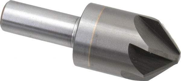 M.A. Ford - 1" Head Diam, 1/2" Shank Diam, 6 Flute 90° Solid Carbide Countersink - Bright Finish, 2-3/4" OAL, 1/4" Nose Diam, Single End, Straight Shank, Right Hand Cut - Benchmark Tooling