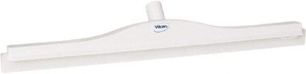 Vikan - 24" Rubber Blade Floor Squeegee - Double Edge, White, Plastic Holder - Benchmark Tooling