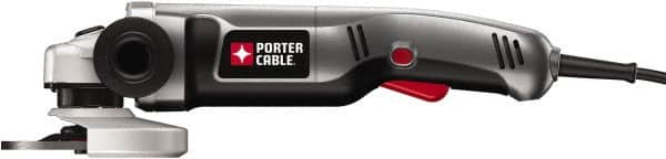 Porter-Cable - 4-1/2" Wheel Diam, 10,000 RPM, Corded Angle & Disc Grinder - 5/8-11 Spindle, 120 Volts, 7.5 Amps - Benchmark Tooling