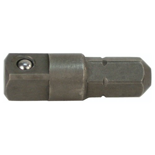 Hex to Square 1/4″ Socket Bit Adapter 1/4″ Drive 1/4″ Bit 25 mm Overall Length - Benchmark Tooling